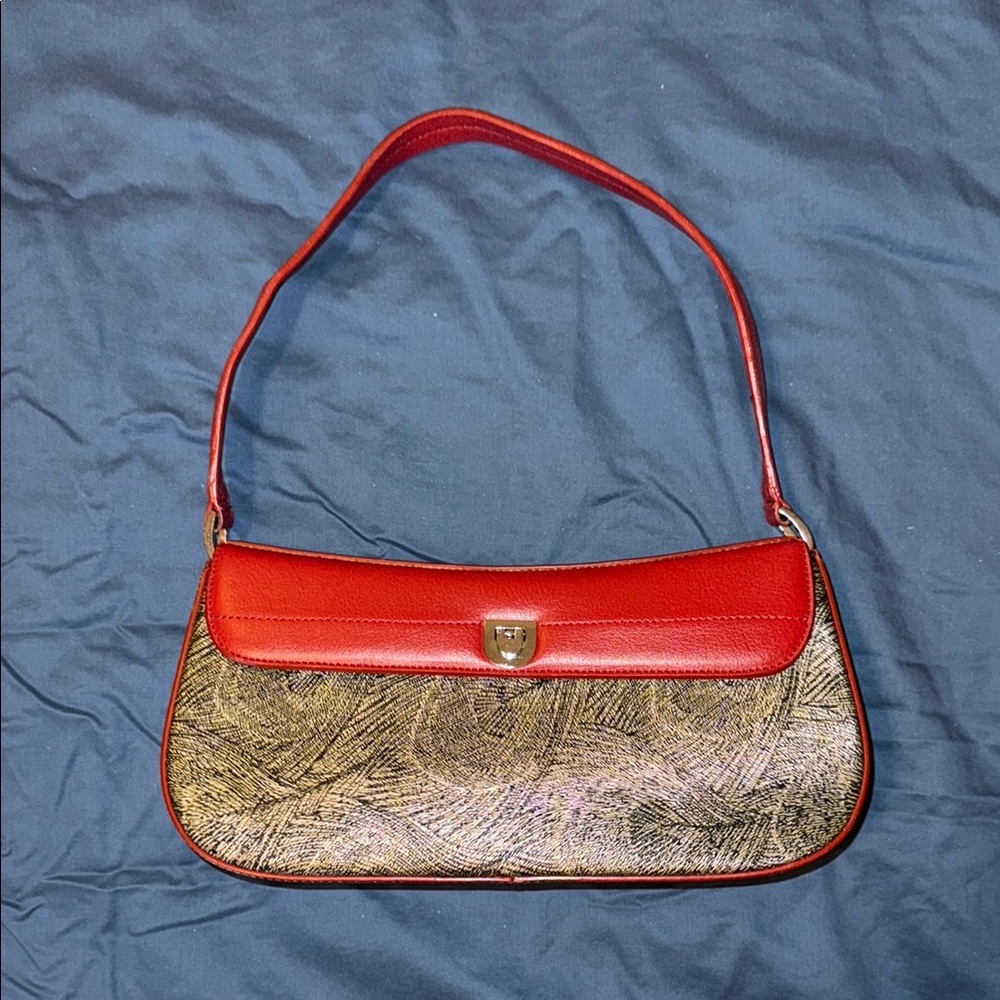 Elegant Red and Gold Women's Bag